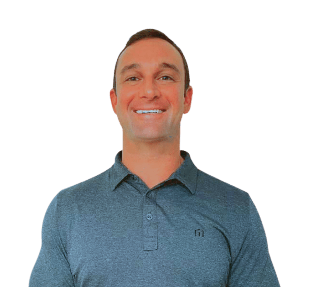 Jeff Grande, epoxy flooring expert at Pristine Epoxy Floor Coatings, smiling in a casual gray polo shirt, representing personalized service and expertise in transforming spaces.