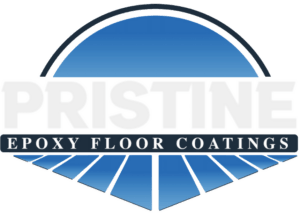 Pristine Coatings logo featuring blue gradient and text "PRISTINE EPOXY FLOOR COATINGS," representing innovative epoxy flooring solutions for garages.